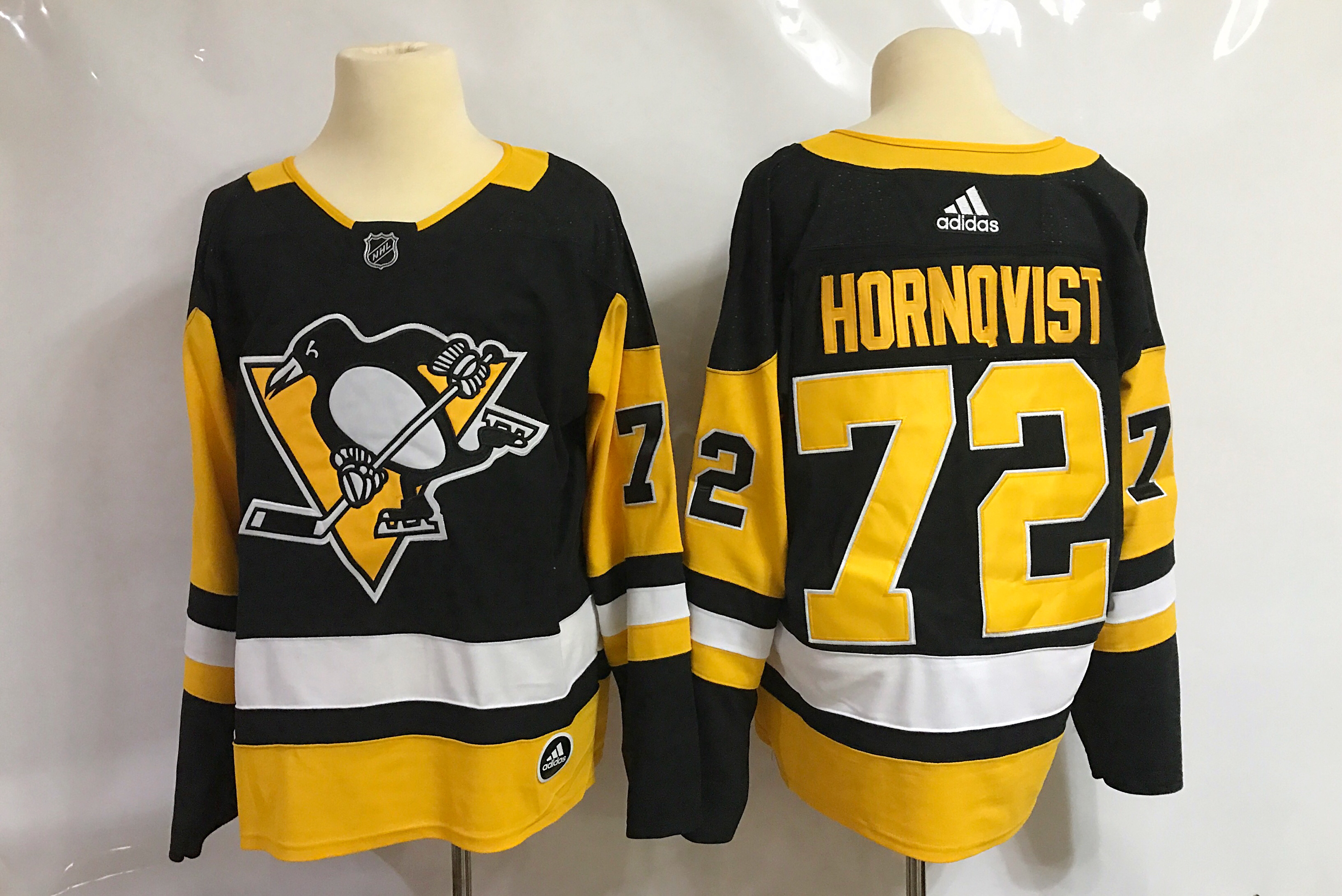 Men Pittsburgh Penguins 72 Hornqvist Black Hockey Stitched Adidas NHL Jerseys